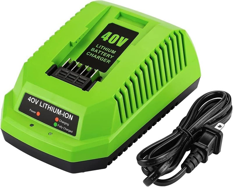 Powilling Replacement Charger Compatible with Greenworks 40V Battery Charger Lithium Ion 29482 29462 29472 2901319 2938302 BAF702 L-300 BAF704 BAF705 Compatible with 40V G-MAX Power Tools - Image 1